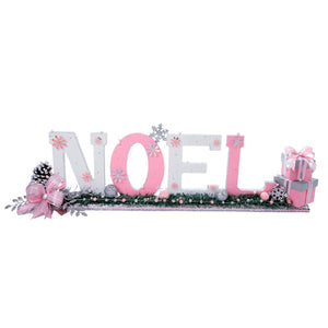 Adorno Letrero Noel Rosa-Plata