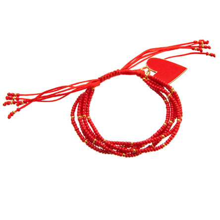 Pulcera 5 Hilos Roja