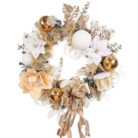 Corona De Pared Flores Champagne