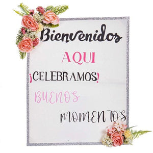 Letrero Bienvenidos Con Flores