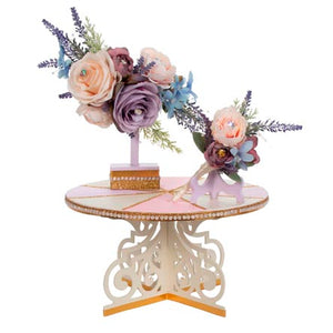 Base Con Tocado Y Corsage Boda Azul-Lila