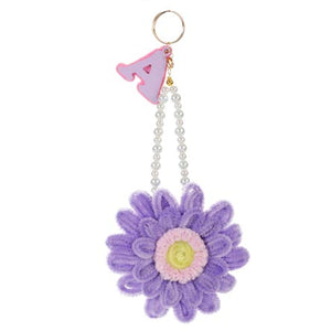 Llavero Con Flor De Chenille