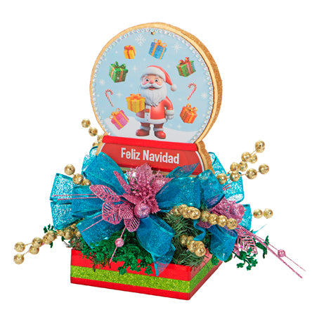 Adorno Navideño Con Esfera De Santa Multicolor