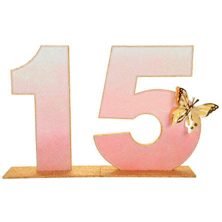 Números Xv Años Rosa