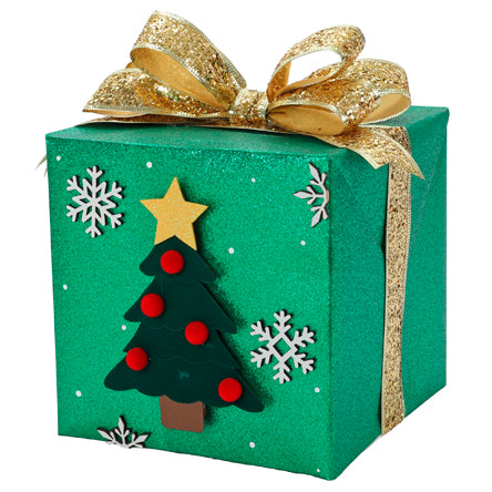 Caja De Regalo Navideño Verde