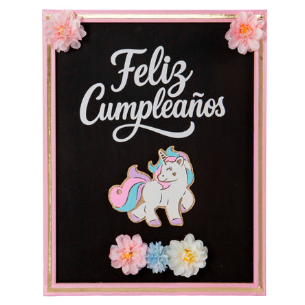 Pizarrón Feliz Cumpleaños Unicornio