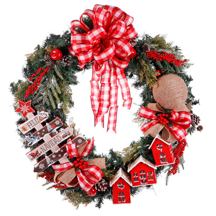 Corona Navideña Rustica Villas