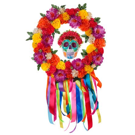 Corona Floral Con Craneo