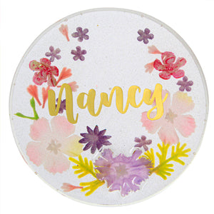 Circulo De Resina Con Flores