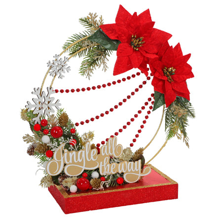 Arreglo Navideño Circular Con Nochebuenas