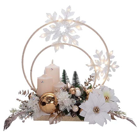 Arreglo Navideño Nochebuena Blanca