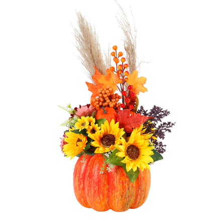 Calabaza Otoñal Con Girasoles