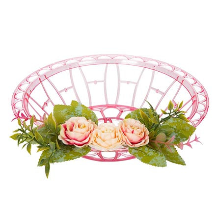 Adorno Panera Con Flores