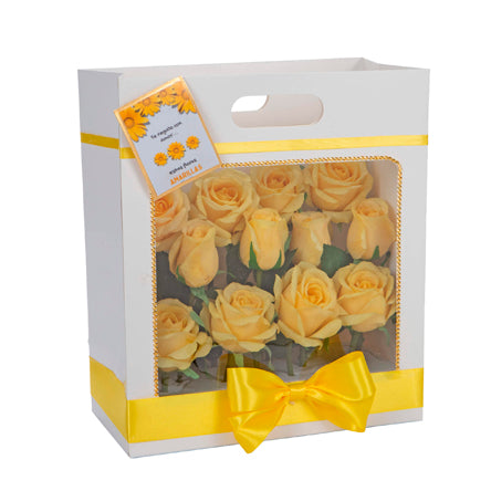 Bolsa Con Arreglo Floral Amarillo