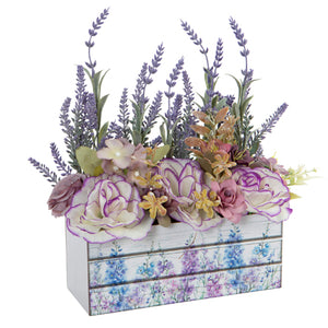 Jardinera Vintage Flores Moradas
