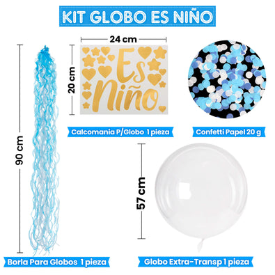 Fantasías Miguel Art.10007 Kit Decorativo Globo Es Niño  1pz