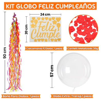 Fantasías Miguel Art.10008 Kit Globo Feliz Cumpleaños  1pz