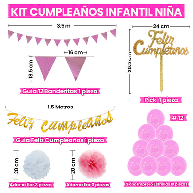 Fantasías Miguel Art.10012 Kit Cumpleaños Niña  1pz