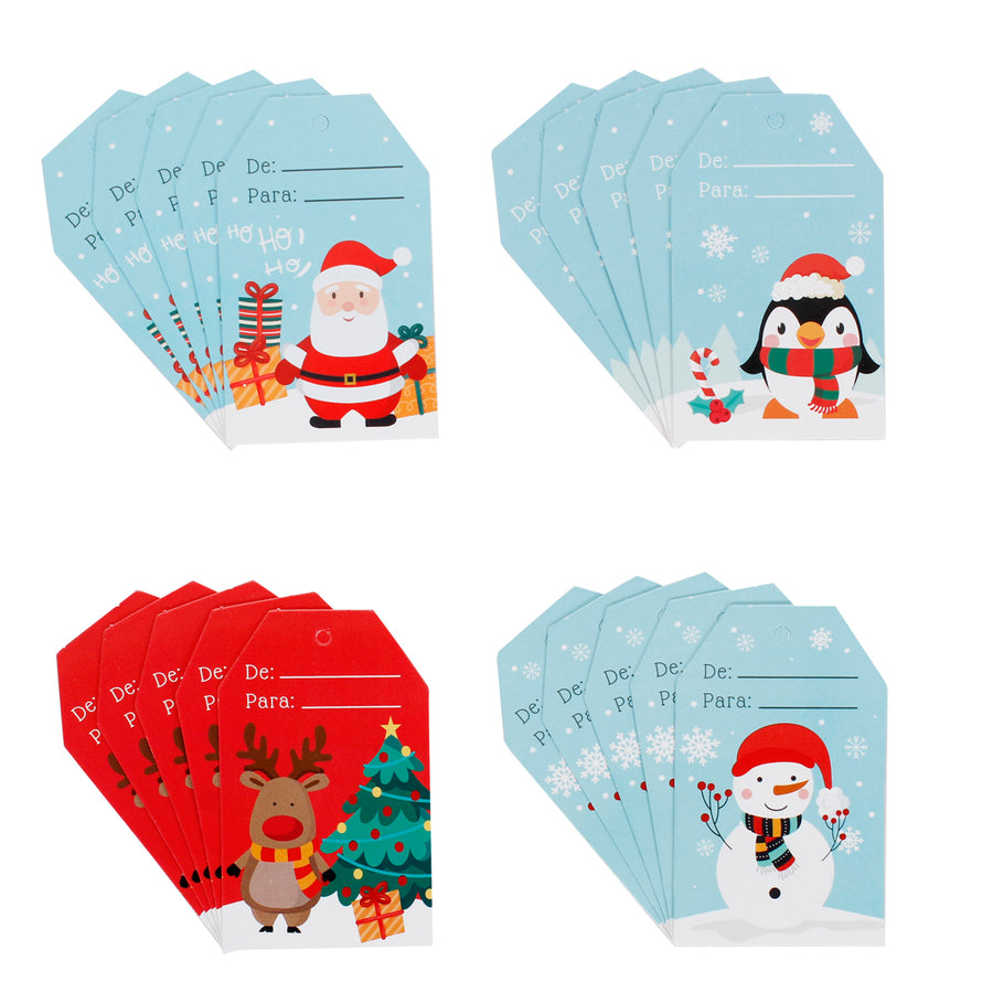 Art.10992 Tarjeta Navidad Personajes 6.5x4cm 20pz