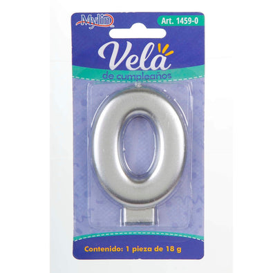 Fantasías Miguel Art.1459 Vela Cumpleaños Número Plata 8.2x5.5cm 1pz