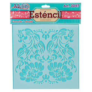 Art.3047 Plantilla Esténcil Flores