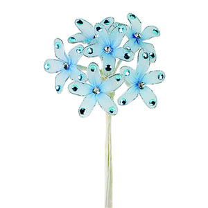 Art.4437 Ramito X6 Flores Malla Con Piedra