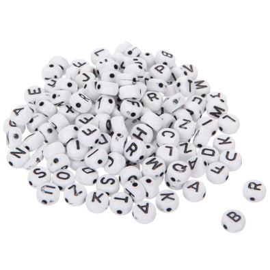 Fantasías Miguel Art.4721 Cuenta Redonda Letra Blanco Multicolor 6x6x4mm 250pz