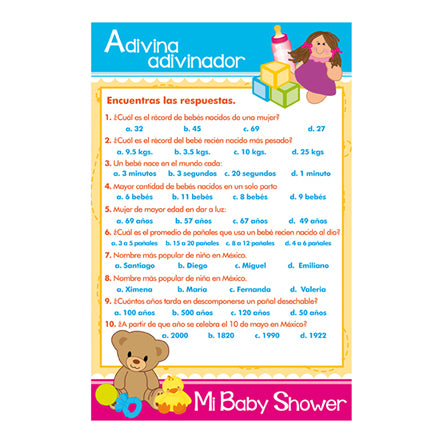 Art.6420 Juegos Baby Shower-Adivina