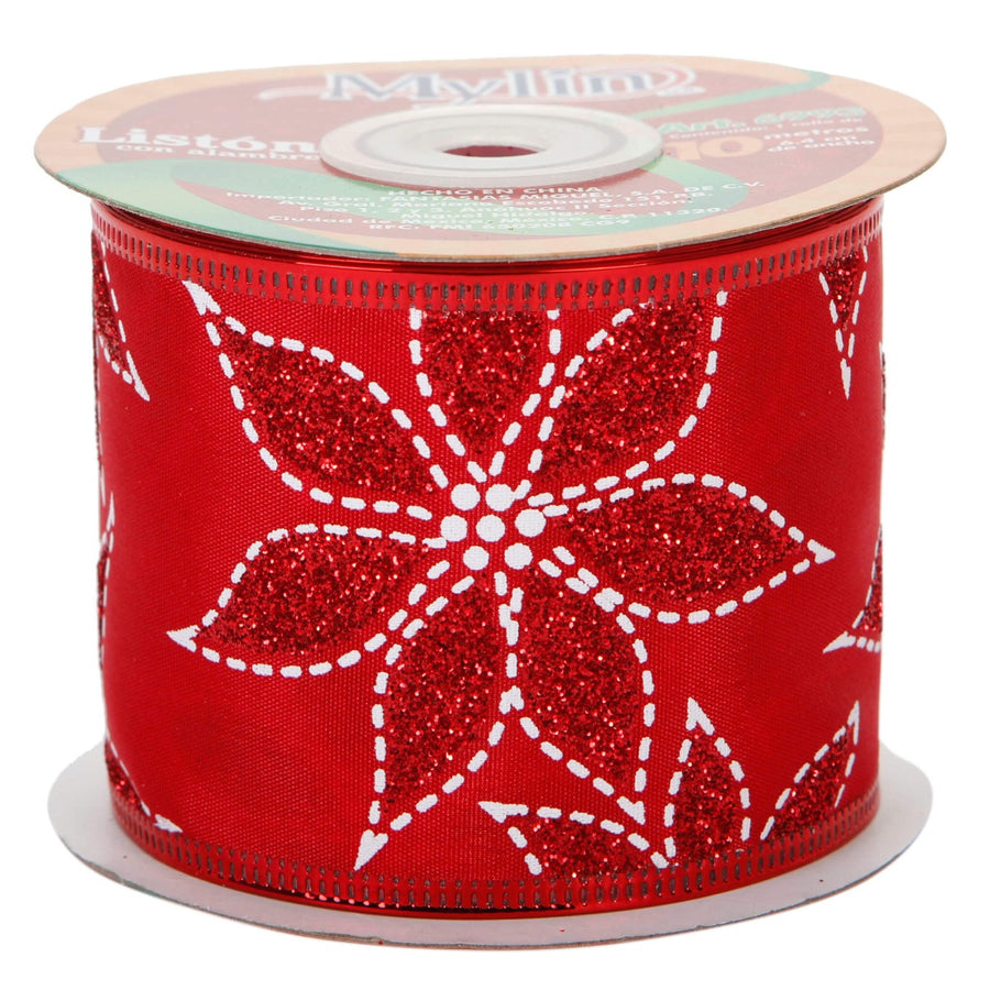 Art.6993 Listón Satín Nochebuenas Con Orilla