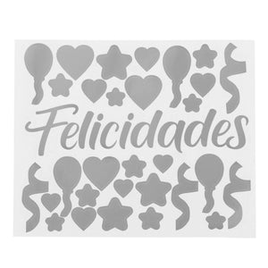 Art.7715 Calcomanía Para Globo Felicidad