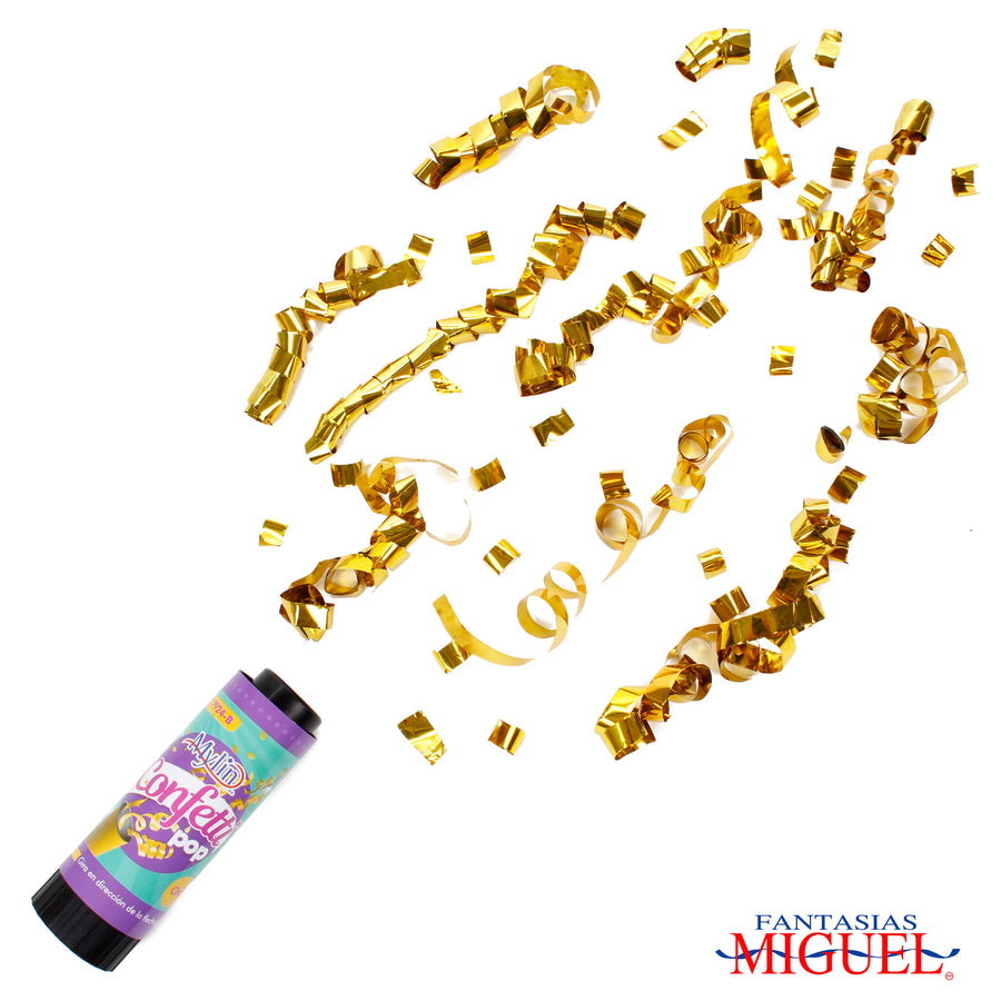 Art.7924 Popper Confetti Metálico 10.5cm 3pz  (1.5 a 2 gramos)