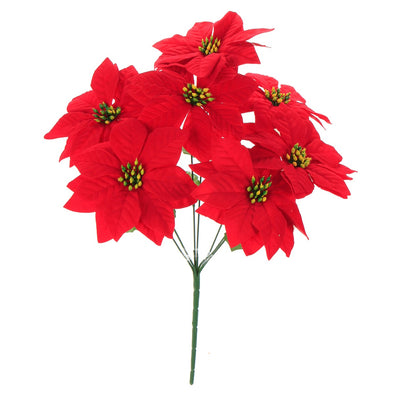 Fantasías Miguel Art.8675 Flor Nochebuena Terciopelo x7 44cm 1pz