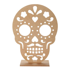 Art.8974 Calavera Calada Con Base Mdf
