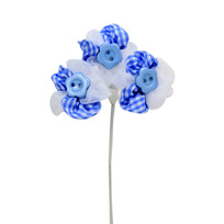 Art.9365 Ramito Mascota Con Organza X3 Flores