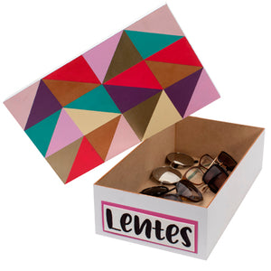 Caja Geométrica Rosa Para Lentes