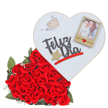 Corazón Con Flores Rojas