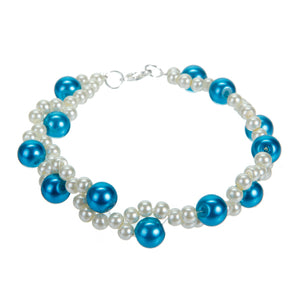 Pulsera De Perla Marfil Y Turquesa