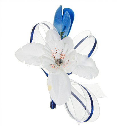 Corsage Boda Azul-Plata