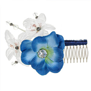 Peineta Boda Azul-Plata