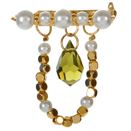 Distintivo Con Cuentas Metal Y Cristal Preciosa