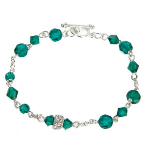 Pulsera Con Rondel Y Cristal Preciosa Jade