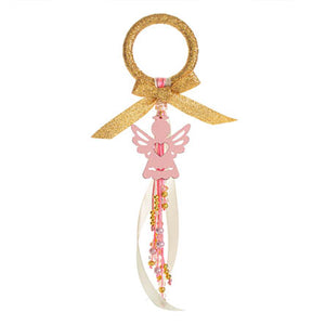 Bendición Con Ángel Bautizo Rosa/Crema