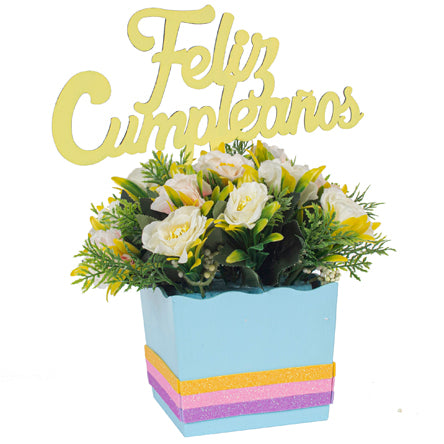 Centro De Mesa  Feliz Cumpleaños