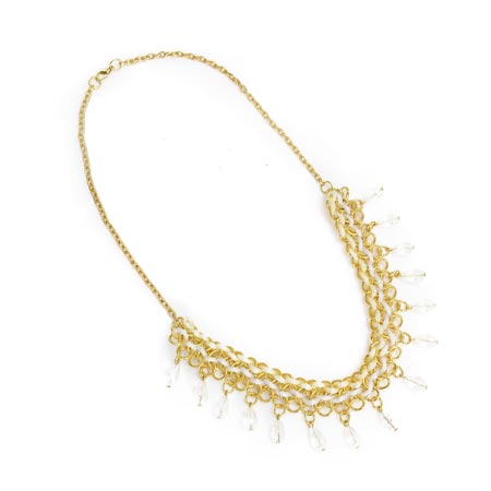 Collar De Cuenta De Cristal Con Gota