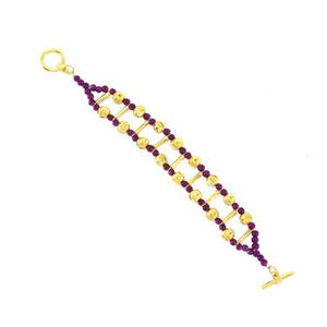 Pulsera Morado Con Ctas. Aletas