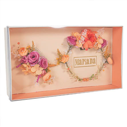 Tocado Xv Años Crema-Naranja