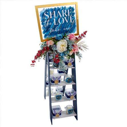 Escalera Recuerdos Boda Azul