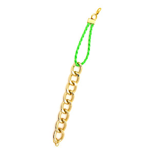 Pulsera Con Cadena Y Cordón Trenzado Verde