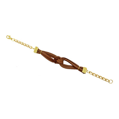 Fantasías Miguel Clave:ER1183 Pulsera  Con Nudo Cuadrado Café