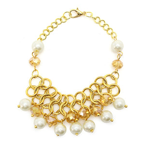 Pulsera Con Cadenas Y Perlas